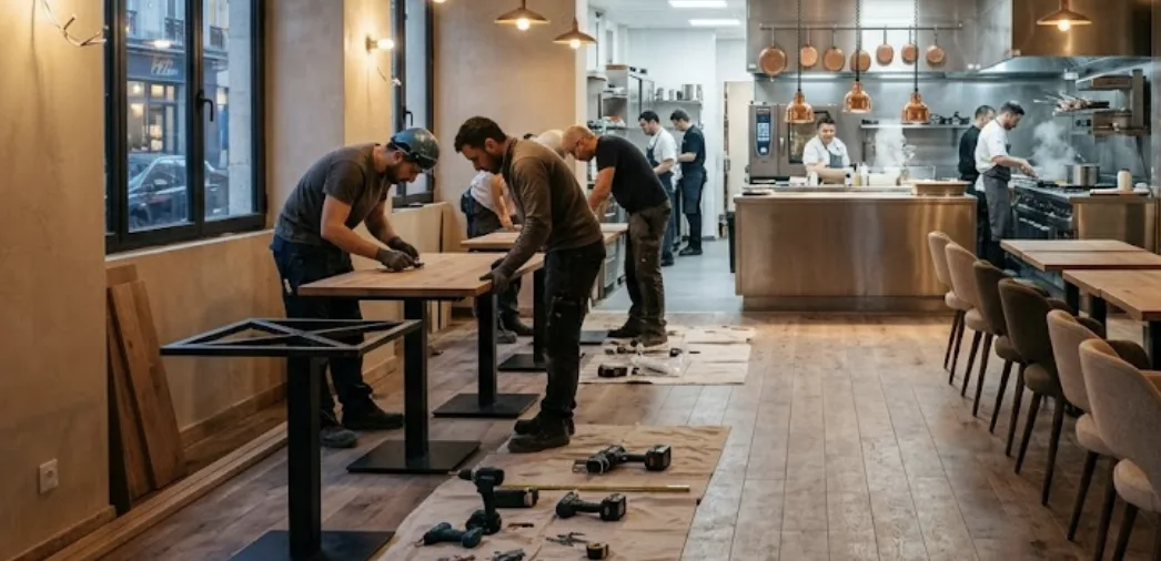 Rénovation restaurant 100 m² : budget réel, normes et agencement